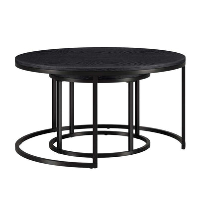 Hudson & Canal - Watson Round Nested Coffee Table with MDF Top in Blackened Bronze/Black Grain - CT1547 veiw 3