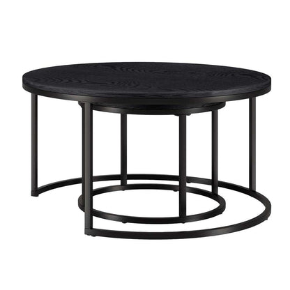 Hudson & Canal - Watson Round Nested Coffee Table with MDF Top in Blackened Bronze/Black Grain - CT1547 veiw 4