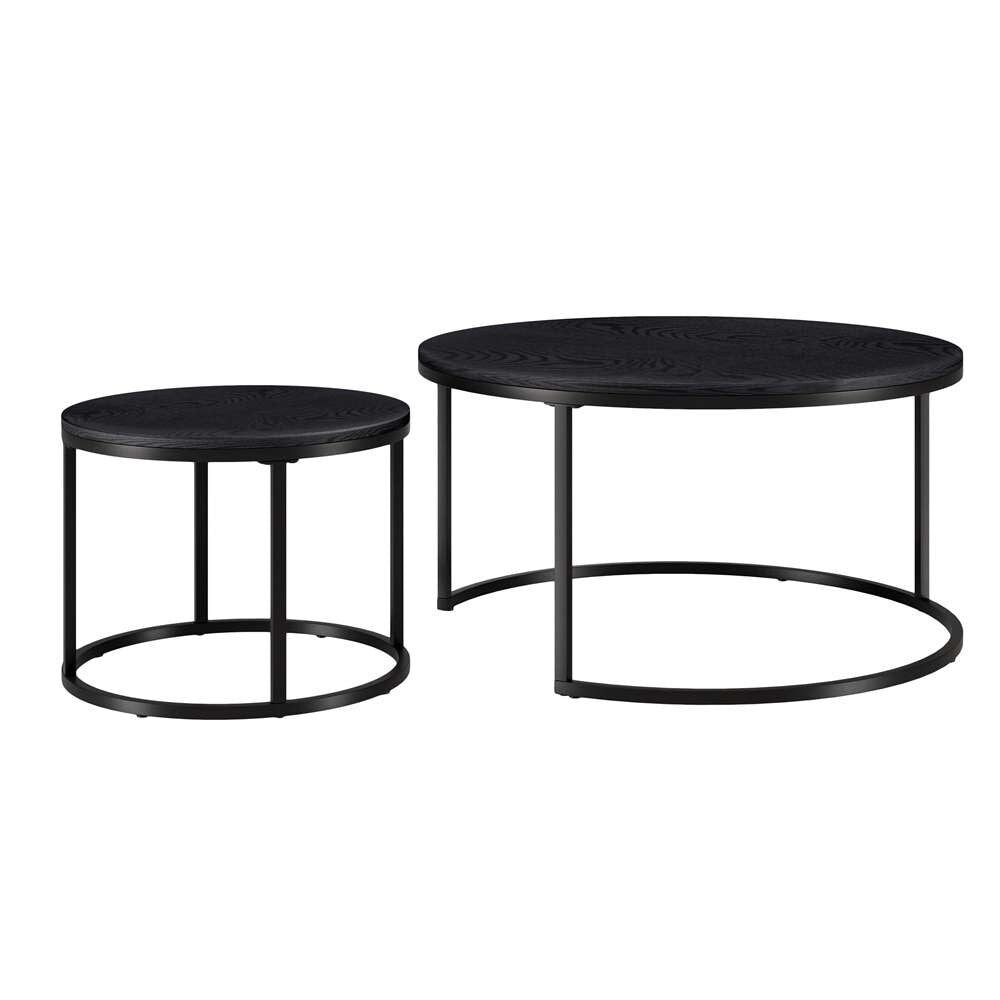 Hudson & Canal - Watson Round Nested Coffee Table with MDF Top in Blackened Bronze/Black Grain - CT1547 veiw 5