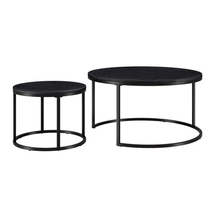 Hudson & Canal - Watson Round Nested Coffee Table with MDF Top in Blackened Bronze/Black Grain - CT1547 veiw 5