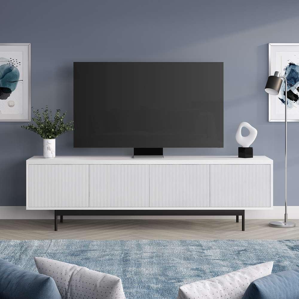 Hudson & Canal - Whitman Rectangular TV Stand for TVs up to 75in in White - TV1876 veiw 2
