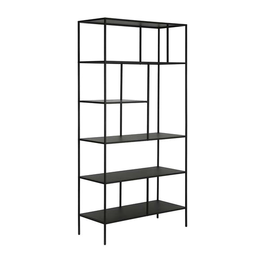 Hudson & Canal - Winthrop 72in Tall Rectangular Bookcase in Blackened Bronze - BK0345 veiw 1
