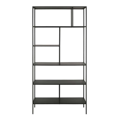Hudson & Canal - Winthrop 72in Tall Rectangular Bookcase in Blackened Bronze - BK0345 veiw 3