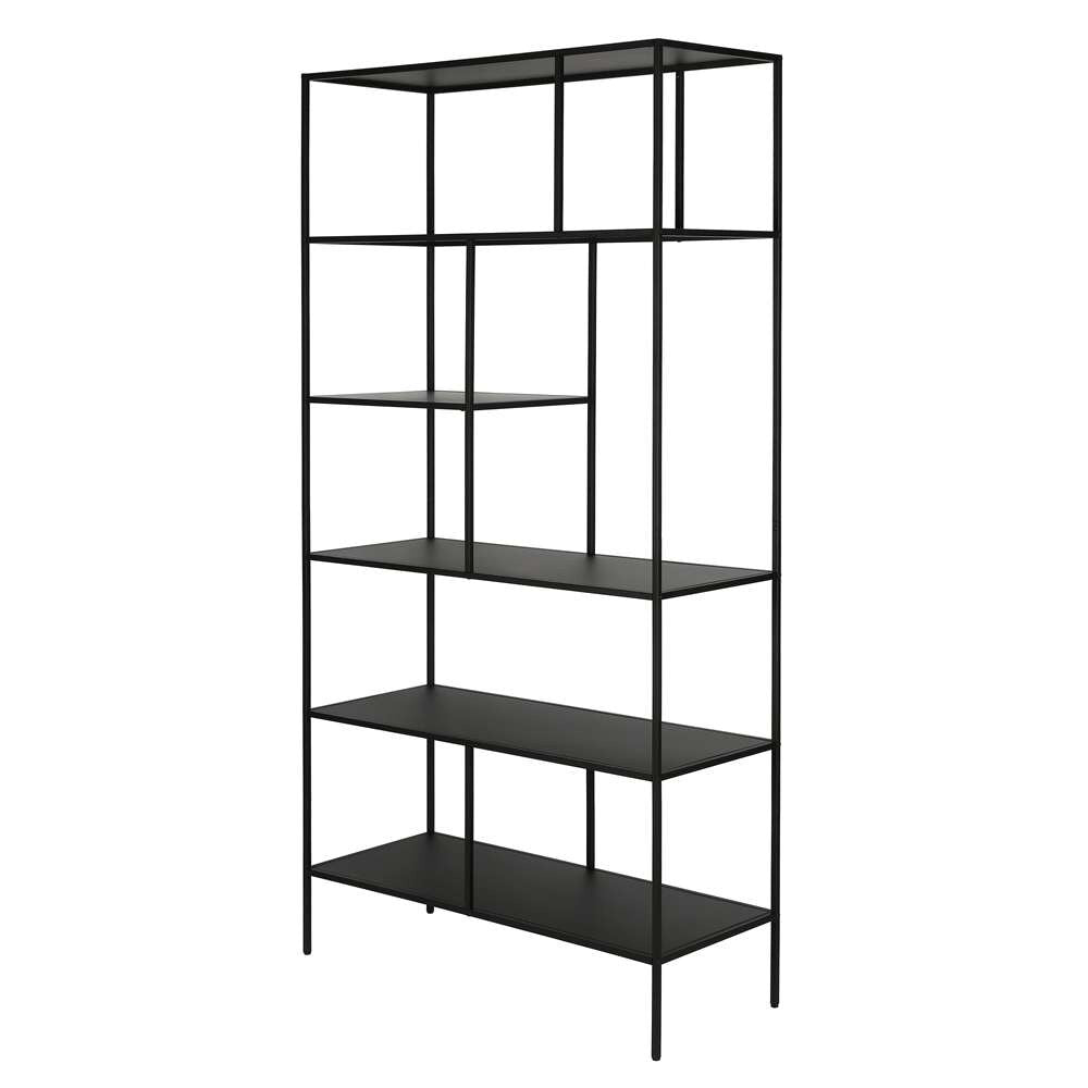 Hudson & Canal - Winthrop 72in Tall Rectangular Bookcase in Blackened Bronze - BK0345 veiw 4