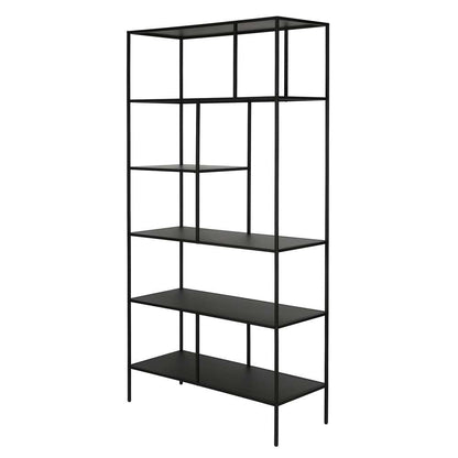 Hudson & Canal - Winthrop 72in Tall Rectangular Bookcase in Blackened Bronze - BK0345 veiw 4