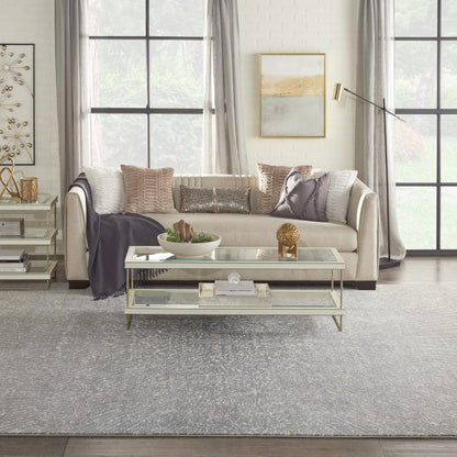 Inspire Me! Home Decor - Elegance FAR02 Blue, Grey and White 710in x 106in Large Rug - FAR02-99446469540_CLOSEOUT veiw 2