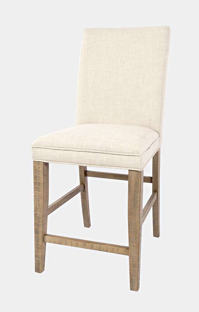 Jofran - Carlyle Crossing Solid Pine 78in Six-Piece Counter Height Dining Set with Bench and Upholstered Stools - 1921-78C-6U veiw 3