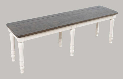 Jofran - Madison County Reclaimed Pine 54in Dining Bench - Vintage White - 1706-14KD veiw 3