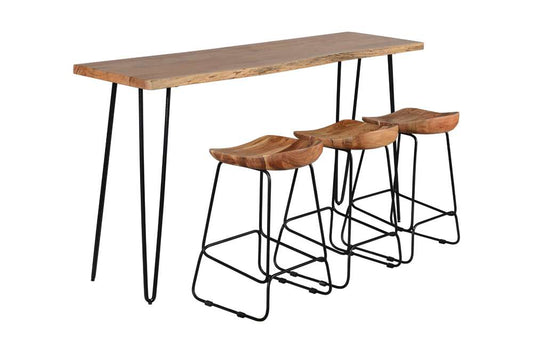 Jofran - Natures Edge Solid Acacia Four Piece 72in Counter Height Dining Set - Natural - 1985-72-BS160KD3-KT veiw 1