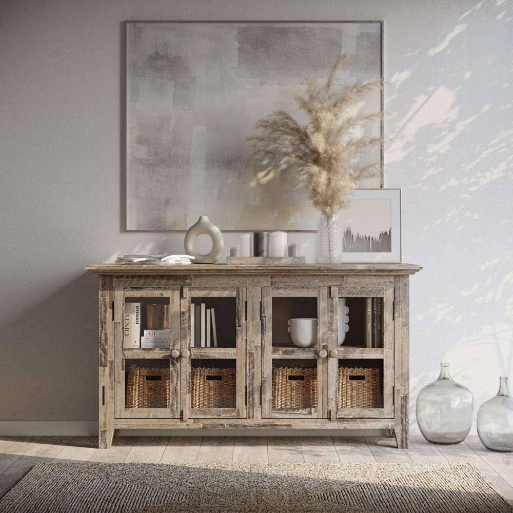 Jofran - Rustic Shores Coastal Style 54in Distressed Acacia Credenza Cabinet - 2125-5432 veiw 4