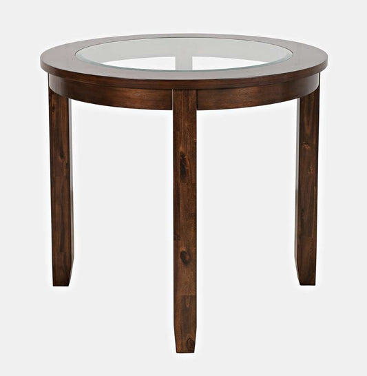 Jofran - Urban Icon 42in Round Counter Height Glass Inlay Dining Table - Merlot - 2005-36 veiw 1
