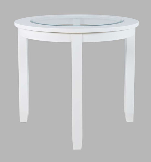 Jofran - Urban Icon 42in Round Counter Height Glass Inlay Dining Table - White - 2003-36 veiw 1