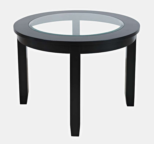Jofran - Urban Icon 42in Round Glass Inlay Dining Table - Black - 2004-42 veiw 1