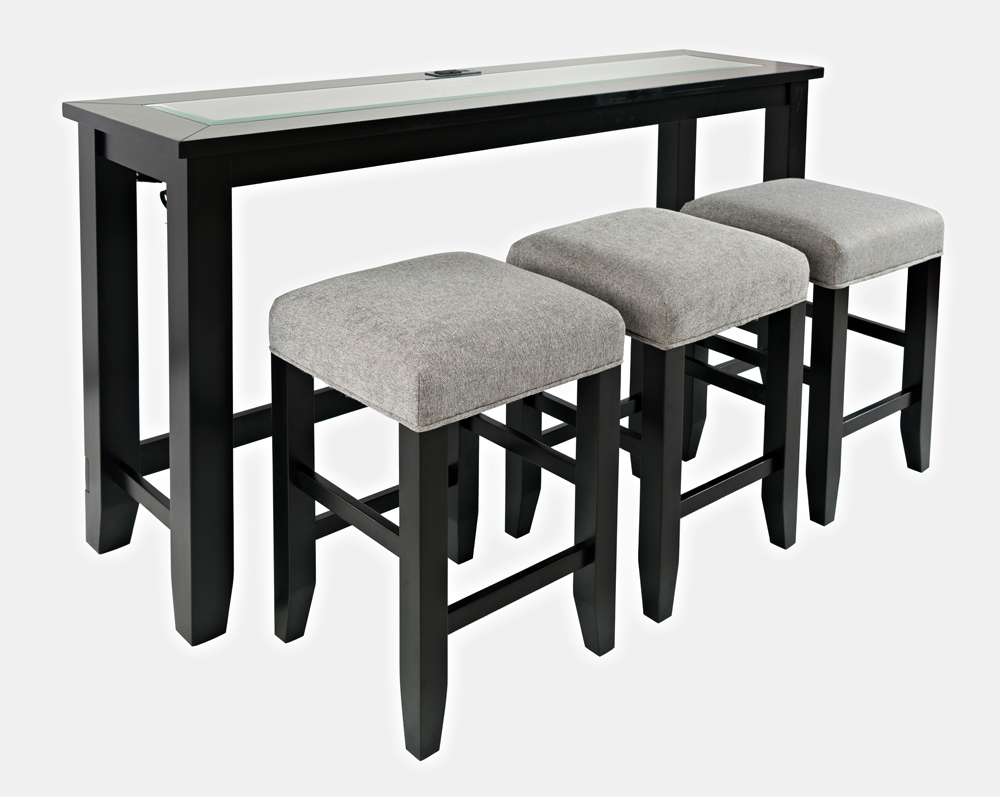 Jofran - Urban Icon 4 Piece Counter Height Dining Table Set with USB Charging - Black - 2001-66 veiw 1