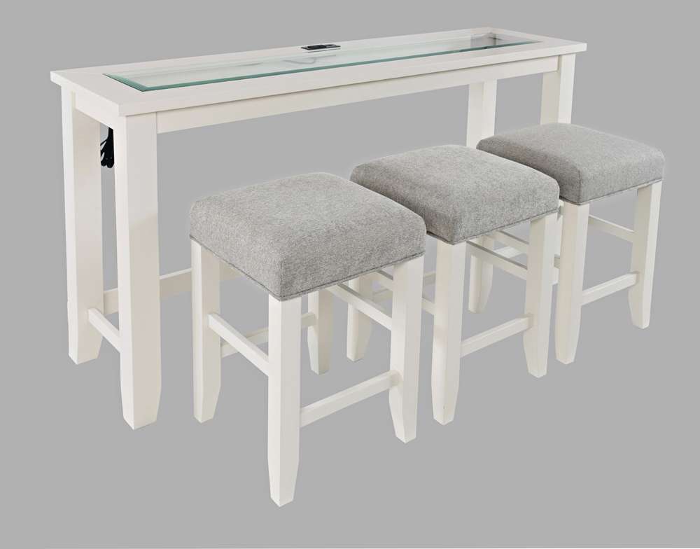 Jofran - Urban Icon 4 Piece Counter Height Dining Table Set with USB Charging - White - 2000-66 veiw 1