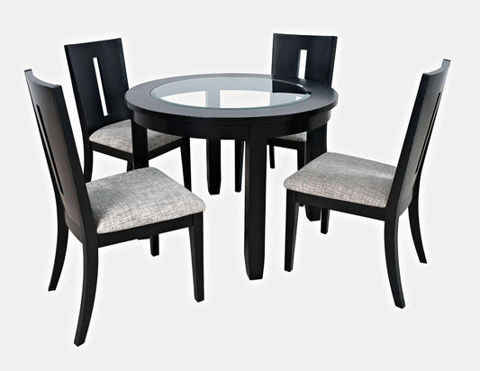 Jofran - Urban Icon Contemporary 42in Round Five-Piece Dining Set with Upholstered Chairs - 2004-42D-5 veiw 1