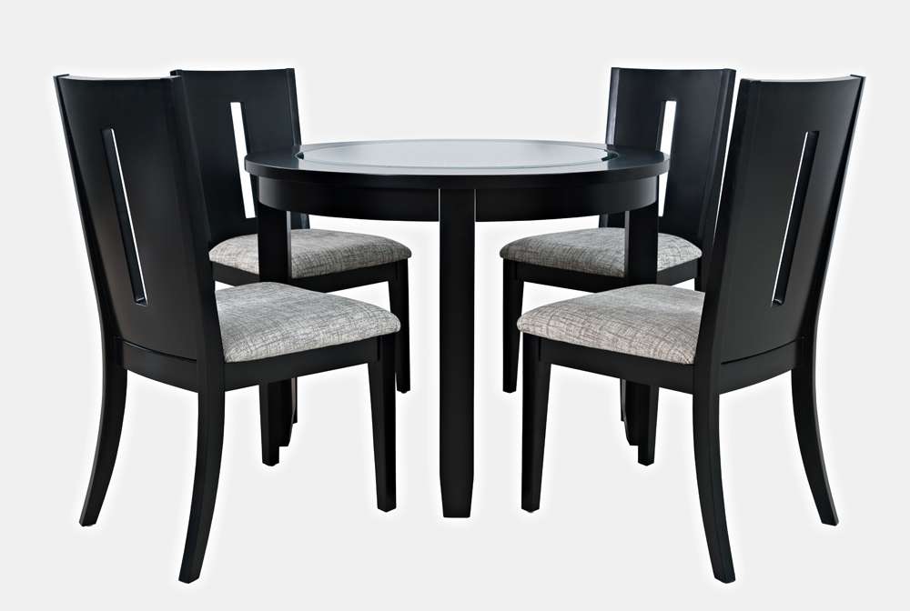 Jofran - Urban Icon Contemporary 42in Round Five-Piece Dining Set with Upholstered Chairs - 2004-42D-5 veiw 2