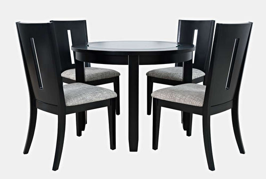 Jofran - Urban Icon Contemporary 42in Round Five-Piece Dining Set with Upholstered Chairs - 2004-42D-5 veiw 2