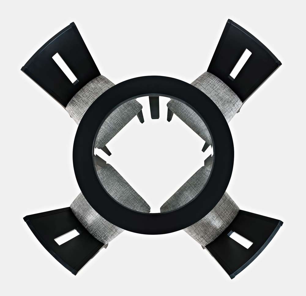 Jofran - Urban Icon Contemporary 42in Round Five-Piece Dining Set with Upholstered Chairs - 2004-42D-5 veiw 3