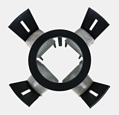 Jofran - Urban Icon Contemporary 42in Round Five-Piece Dining Set with Upholstered Chairs - 2004-42D-5 veiw 3