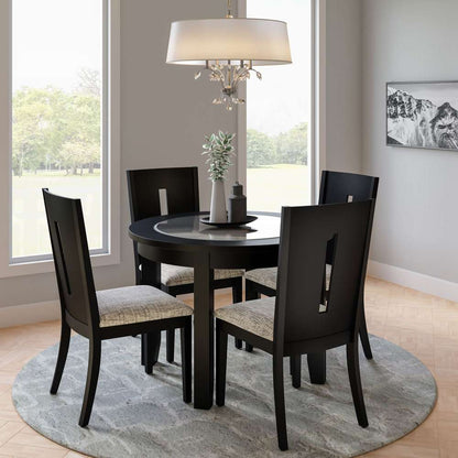 Jofran - Urban Icon Contemporary 42in Round Five-Piece Dining Set with Upholstered Chairs - 2004-42D-5 veiw 4