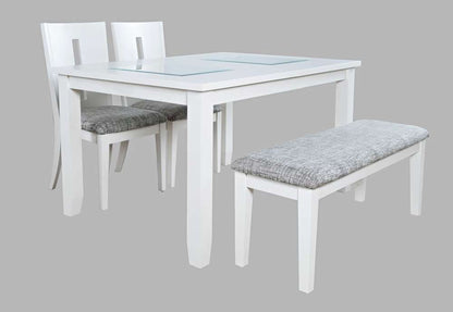 Jofran - Urban Icon Contemporary 66in Four-Piece Dining Set with Upholstered Chairs and Bench - 2003-66D-4 veiw 1