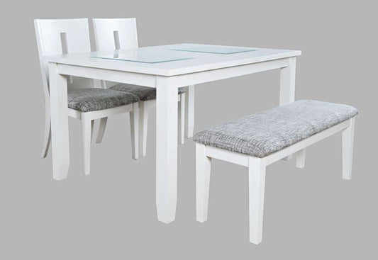 Jofran - Urban Icon Contemporary 66in Four-Piece Dining Set with Upholstered Chairs and Bench - 2003-66D-4 veiw 1