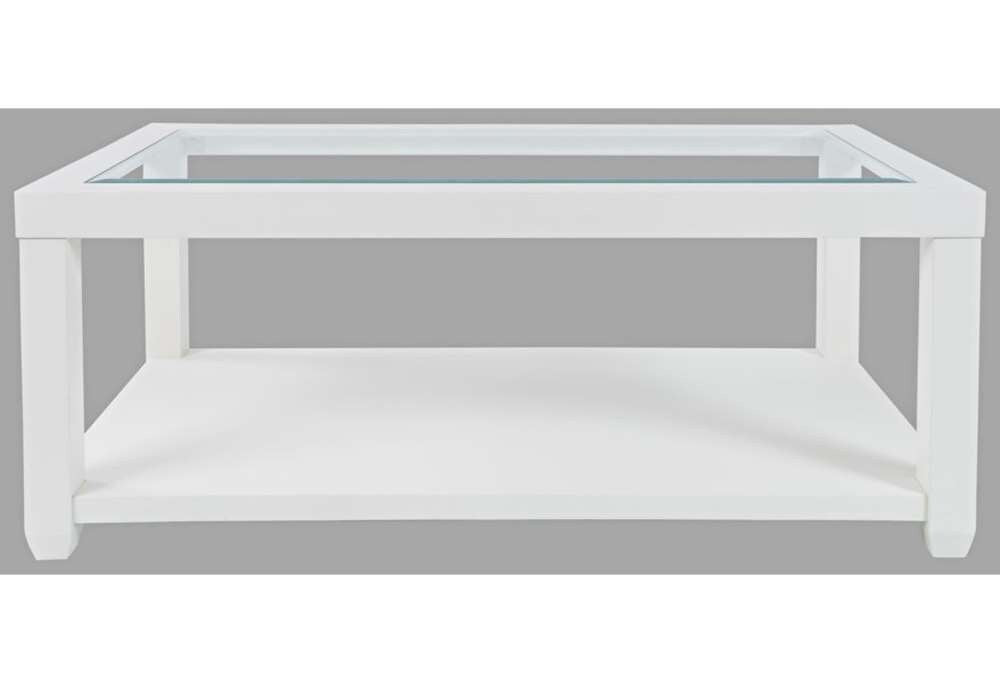 Jofran - Urban Icon Rectangular Glass Inlay Coffee Table - White - 2000-1 veiw 2