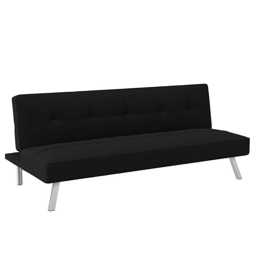 Serta - Cailey Fabric Convertible Futon, Black by Lifestyle Solutions - SC-CRYS3LU2001 veiw 1