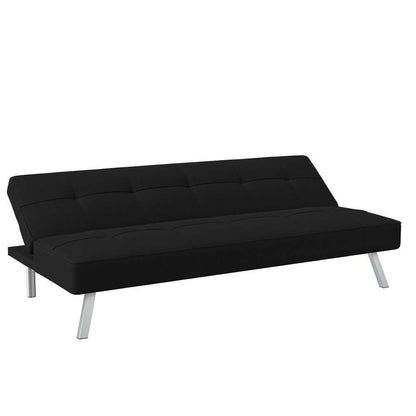 Serta - Cailey Fabric Convertible Futon, Black by Lifestyle Solutions - SC-CRYS3LU2001 veiw 2