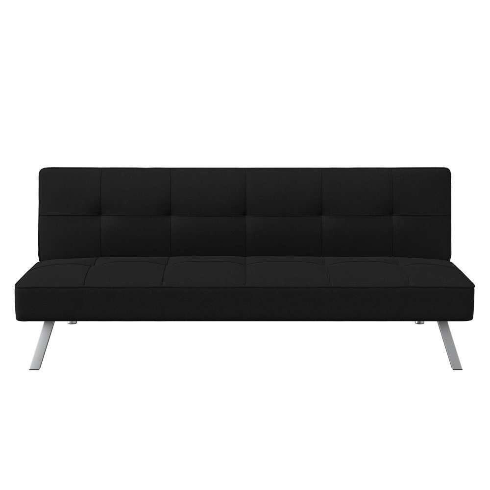 Serta - Cailey Fabric Convertible Futon, Black by Lifestyle Solutions - SC-CRYS3LU2001 veiw 4