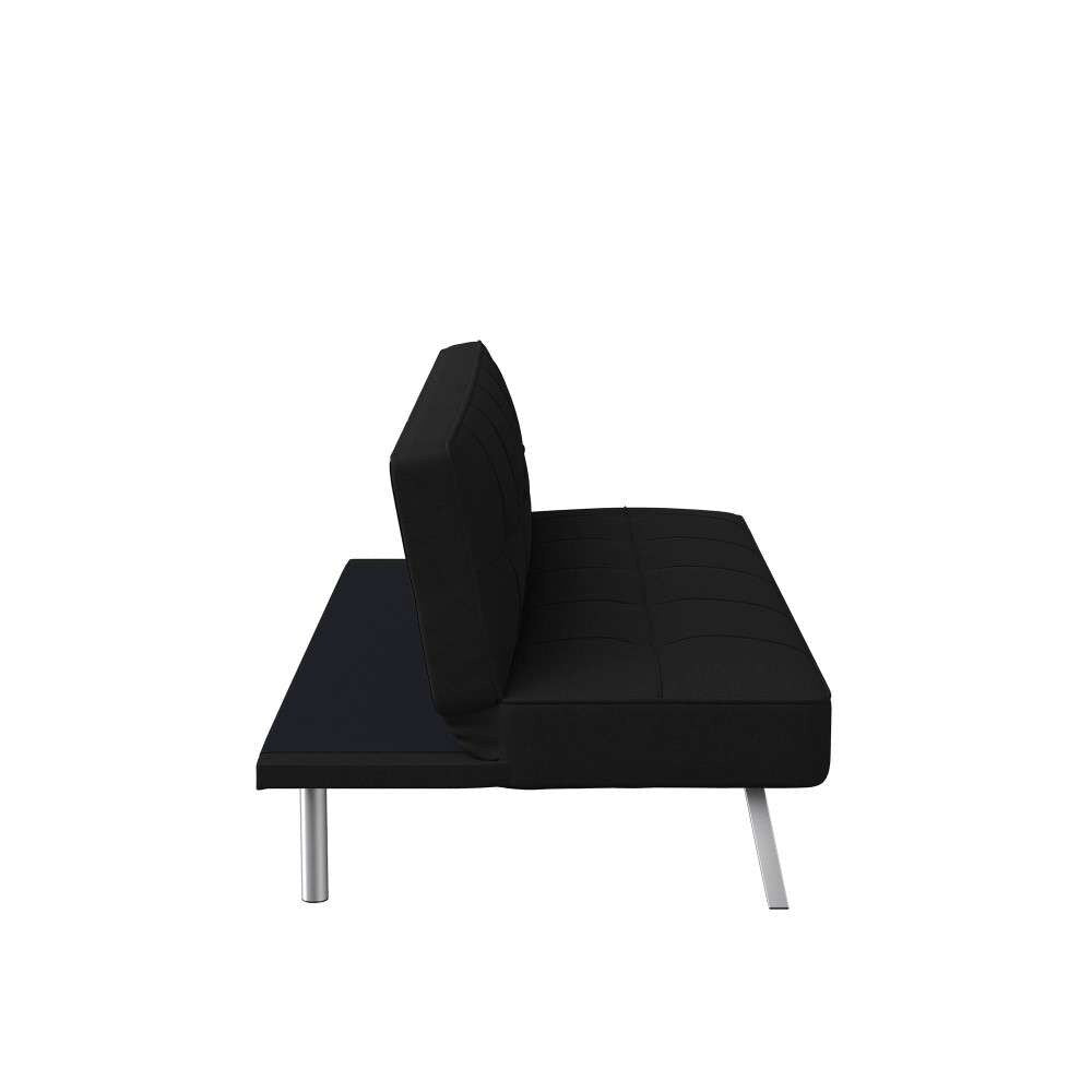 Serta - Cailey Fabric Convertible Futon, Black by Lifestyle Solutions - SC-CRYS3LU2001 veiw 7