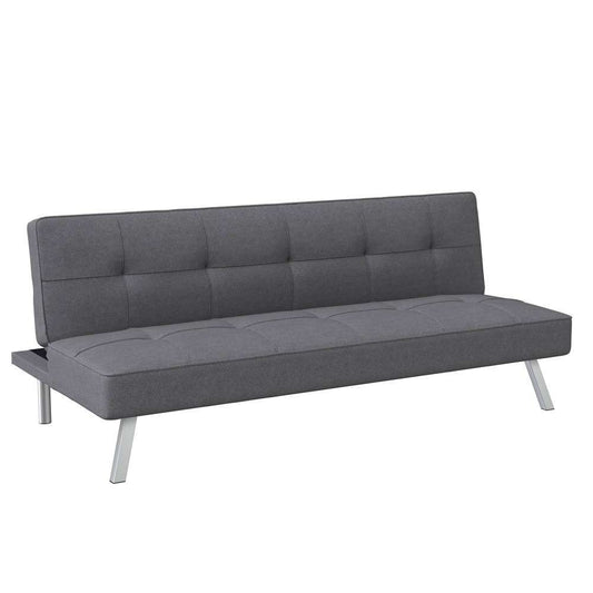 Serta - Cailey Fabric Convertible Futon, Charcoal by Lifestyle Solutions - SC-CRYS3LU2012 veiw 1