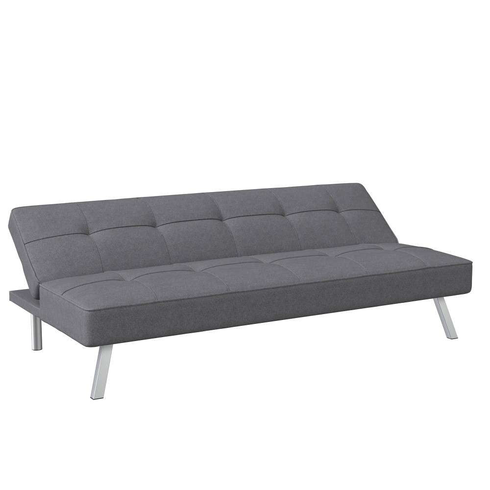Serta - Cailey Fabric Convertible Futon, Charcoal by Lifestyle Solutions - SC-CRYS3LU2012 veiw 2