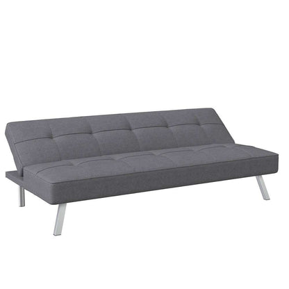 Serta - Cailey Fabric Convertible Futon, Charcoal by Lifestyle Solutions - SC-CRYS3LU2012 veiw 2