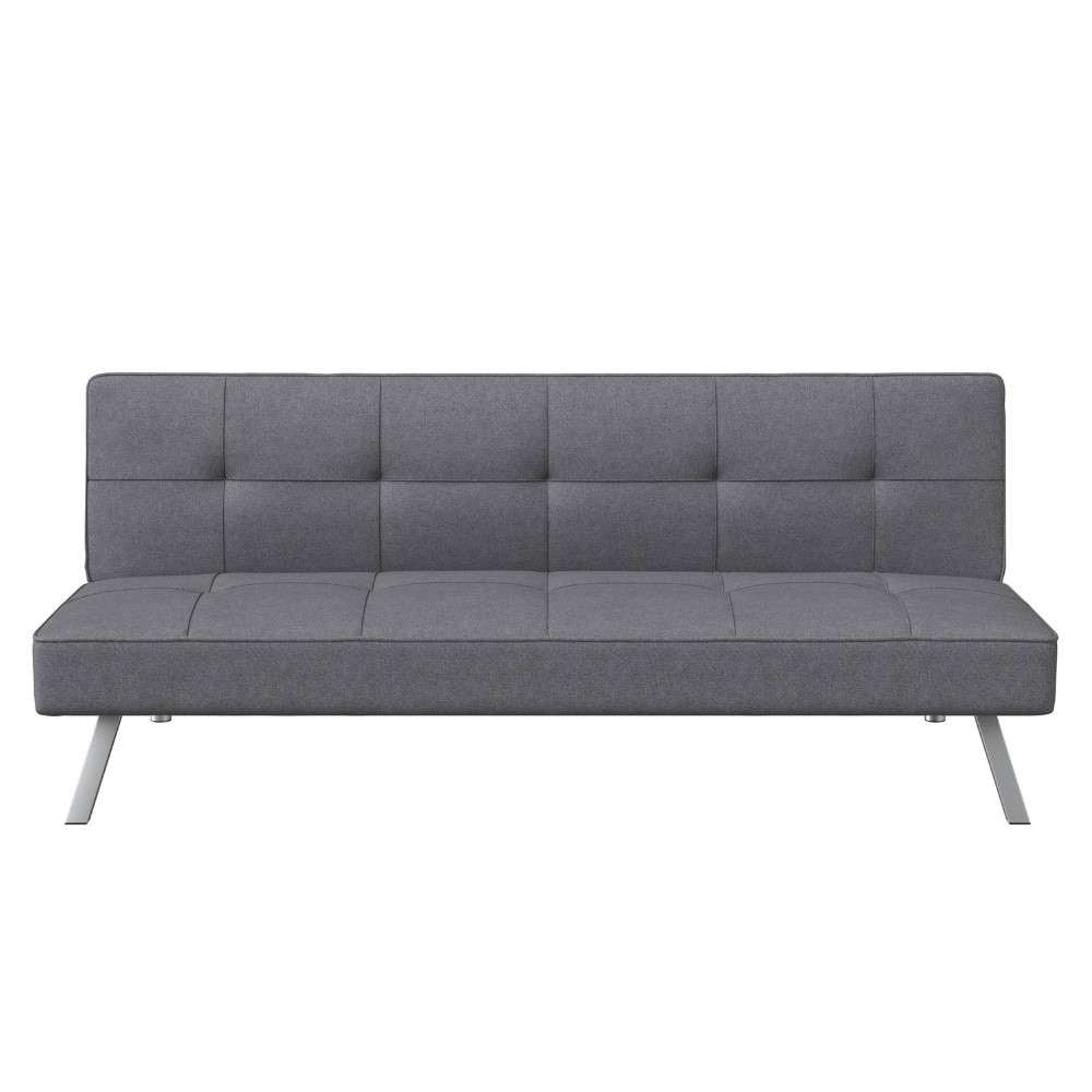 Serta - Cailey Fabric Convertible Futon, Charcoal by Lifestyle Solutions - SC-CRYS3LU2012 veiw 4