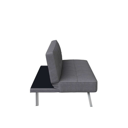 Serta - Cailey Fabric Convertible Futon, Charcoal by Lifestyle Solutions - SC-CRYS3LU2012 veiw 5