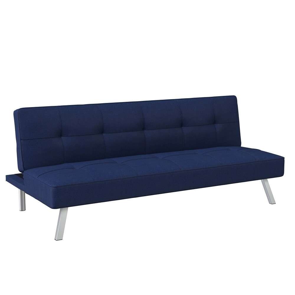 Serta - Cailey Fabric Convertible Futon, Navy by Lifestyle Solutions - SC-CRYS3LU2051 veiw 1