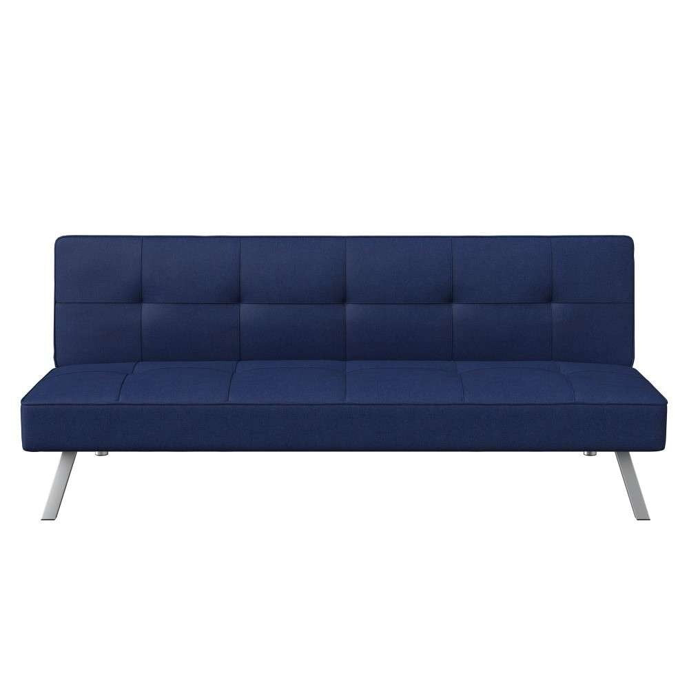 Serta - Cailey Fabric Convertible Futon, Navy by Lifestyle Solutions - SC-CRYS3LU2051 veiw 3