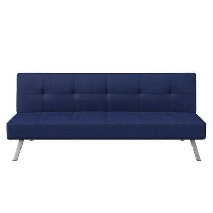 Serta - Cailey Fabric Convertible Futon, Navy by Lifestyle Solutions - SC-CRYS3LU2051 veiw 3