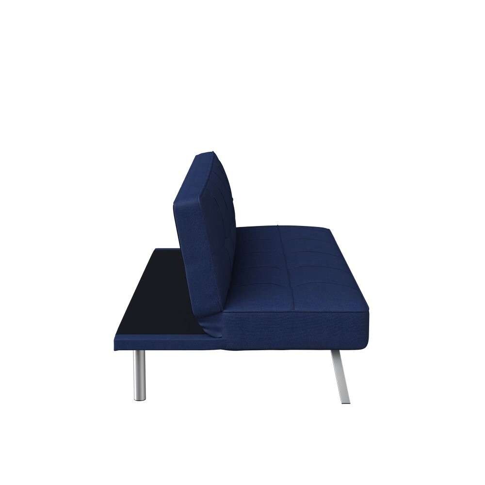 Serta - Cailey Fabric Convertible Futon, Navy by Lifestyle Solutions - SC-CRYS3LU2051 veiw 7