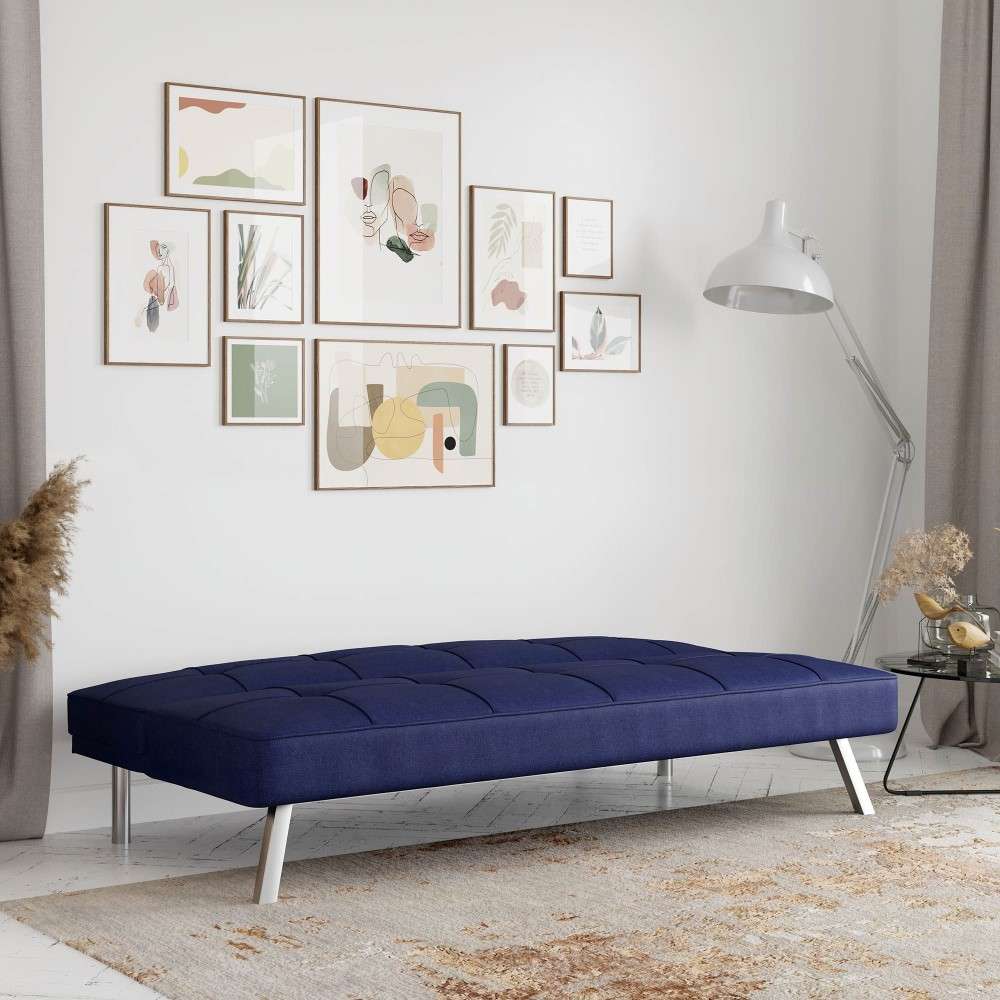 Serta - Cailey Fabric Convertible Futon, Navy by Lifestyle Solutions - SC-CRYS3LU2051 veiw 10