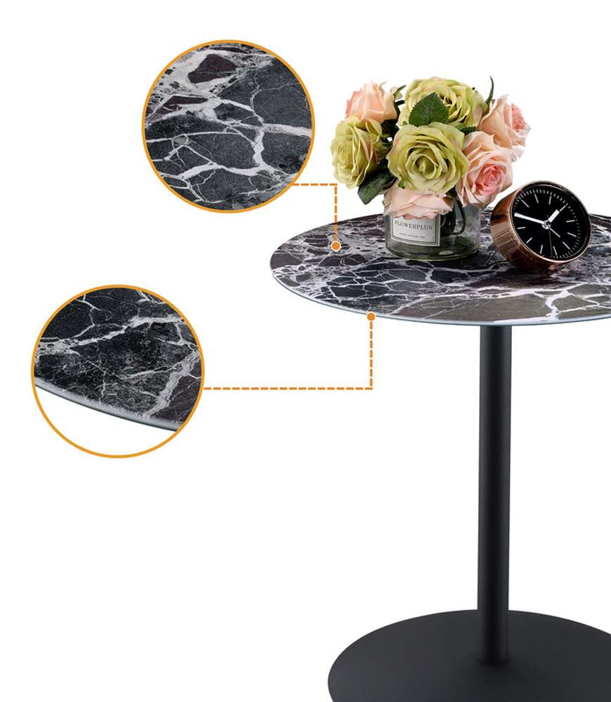 Lilola Home - Circa End Table with Black Marble Textured Top  - 98024 veiw 3