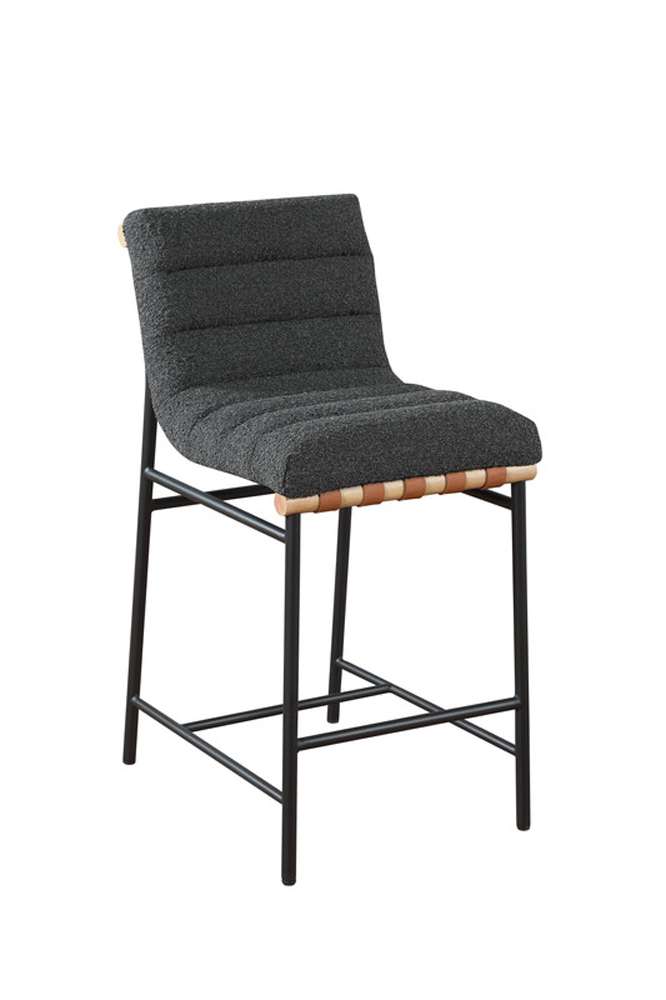 Lilola Home - Lahni Dark Gray Boucle Fabric Counter Height Chair - 30530 veiw 2