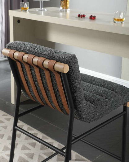 Lilola Home - Lahni Dark Gray Boucle Fabric Counter Height Chair - 30530 veiw 3