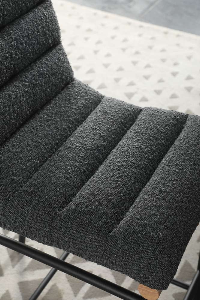 Lilola Home - Lahni Dark Gray Boucle Fabric Counter Height Chair - 30530 veiw 4