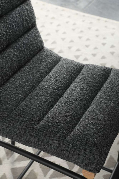 Lilola Home - Lahni Dark Gray Boucle Fabric Counter Height Chair - 30530 veiw 4