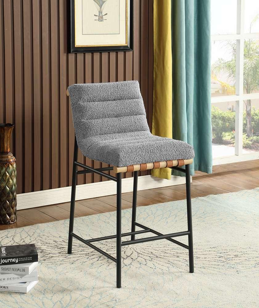 Lilola Home - Lahni Gray Boucle Fabric Counter Height Chair - 30531 veiw 1