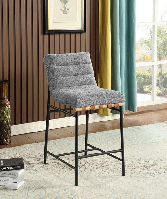 Lilola Home - Lahni Gray Boucle Fabric Counter Height Chair - 30531 veiw 1
