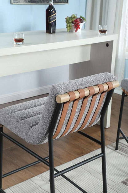 Lilola Home - Lahni Gray Boucle Fabric Counter Height Chair - 30531 veiw 3